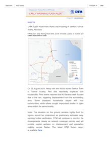 DTM Sudan Flash Alert: Rains and Flooding in Al Burgaig Locality .